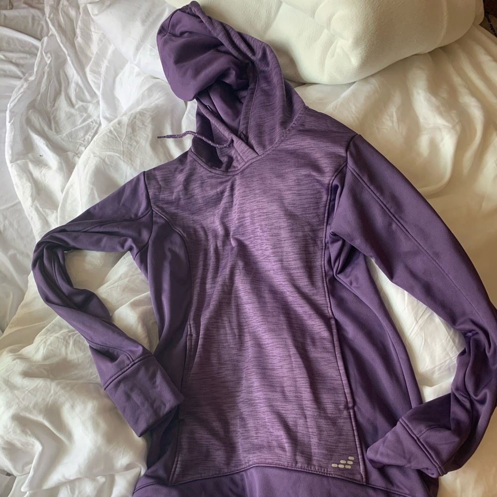 purple pullover workout hoodie